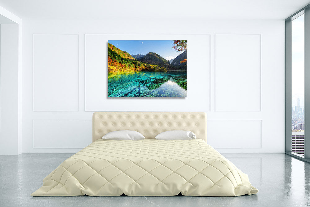 China Five Flower Lake Wall Art Print on the wall