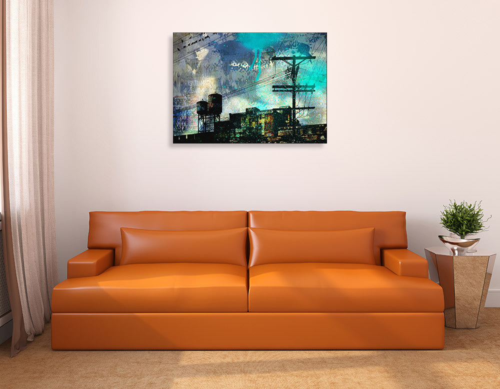 City Scrim B Wall Art Print on the wall