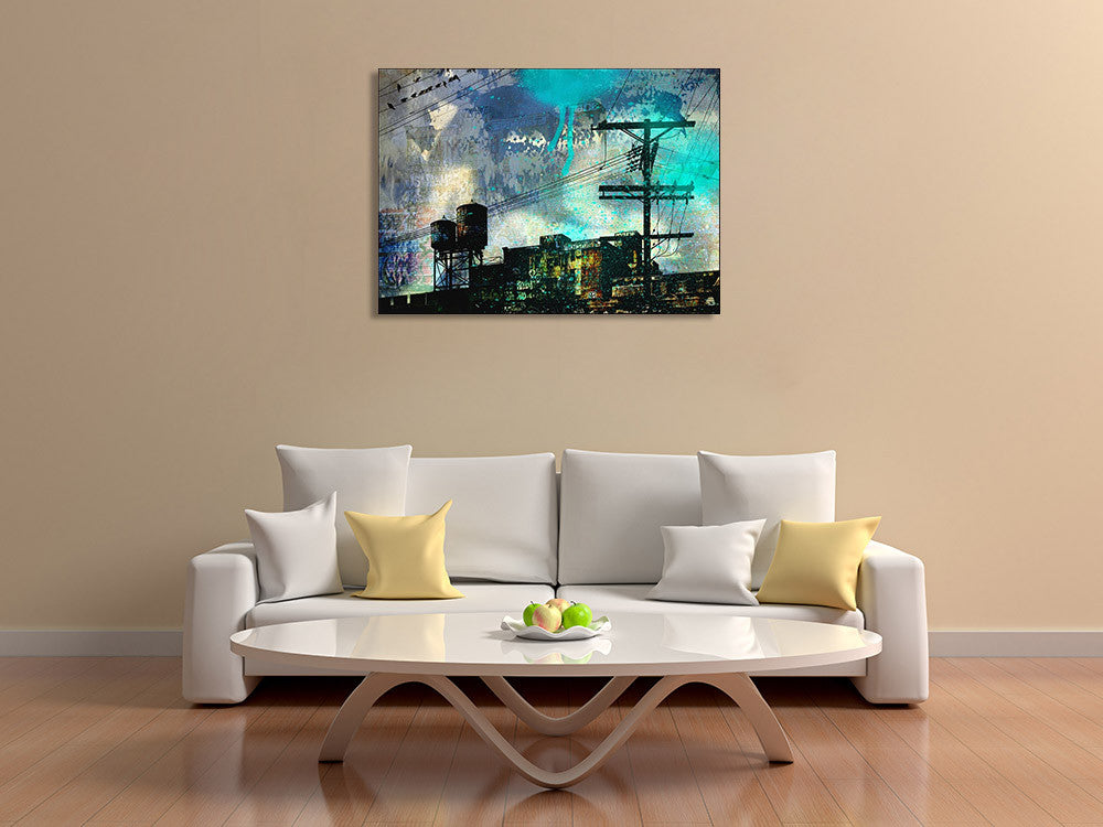 City Scrim B Wall Art Print on the wall