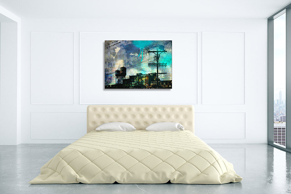 City Scrim B Wall Art Print on the wall