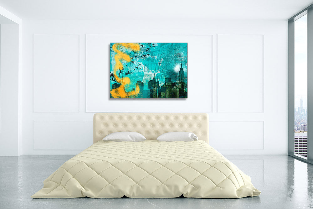 City Scrim C Wall Art Print on the wall