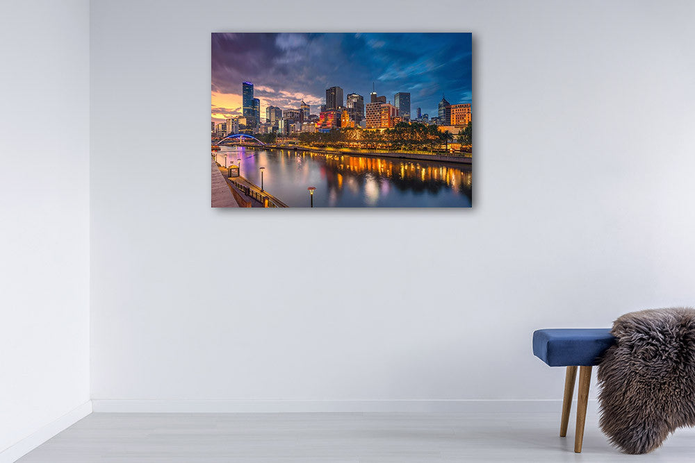 City of Melbourne Wall Art Print on the wall