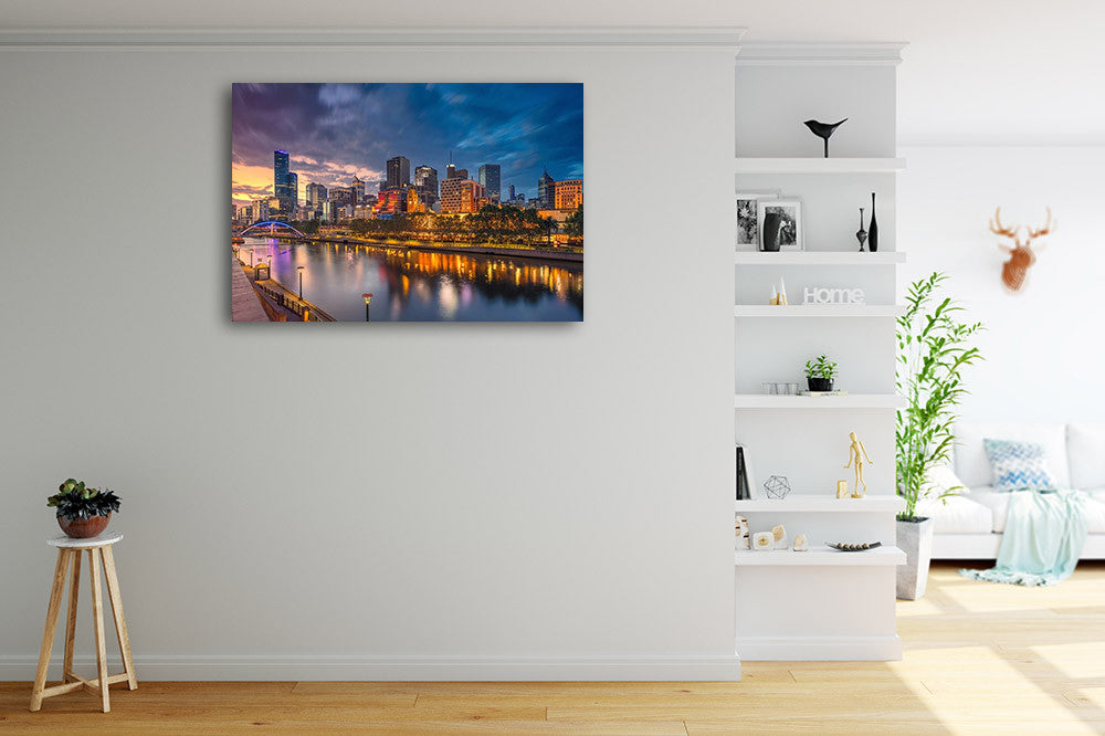 City of Melbourne Wall Art Print on the wall