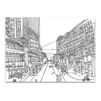 Cityscape Seattle Line Wall Art Print