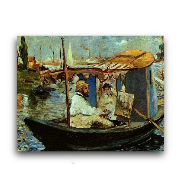 Manet | Monet Painting in His Floating Studio