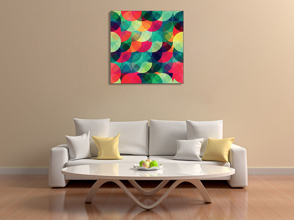 Colorful Circle Seamless Pattern Wall Art Print on the wall