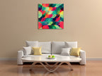 Colorful Circle Seamless Pattern Wall Art Print on the wall
