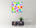 Colourful Bubbles Wall Art Print on the wall