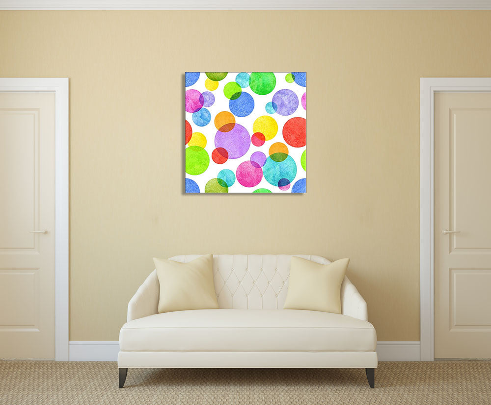 Colourful Bubbles Wall Art Print on the wall