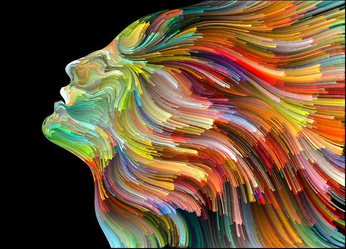 Colourful Face Wall Art Print