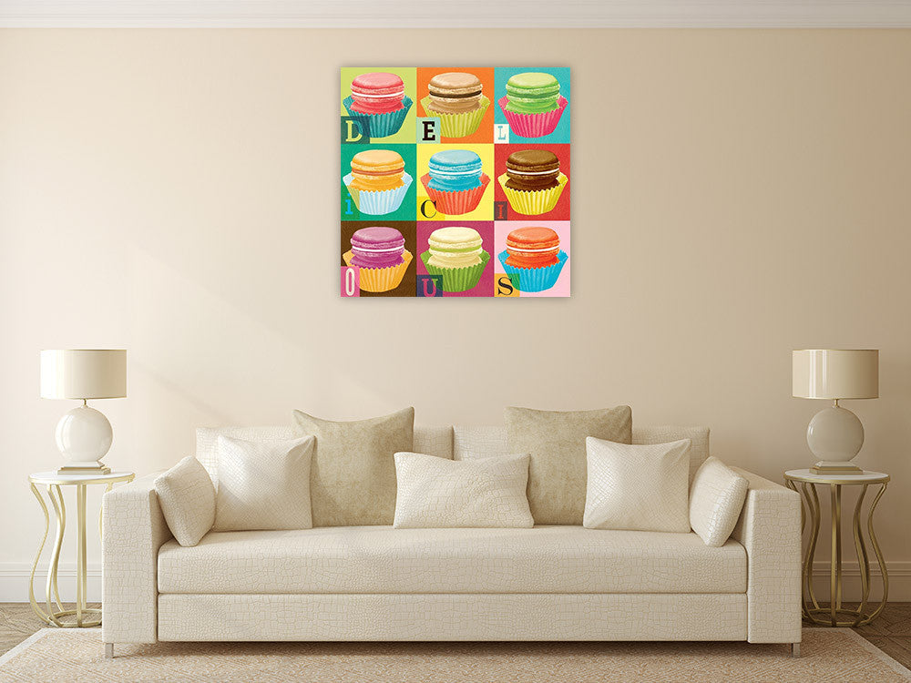 Colourful Macaroons Wall Art Print on the wall