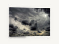 Brooding Cloud Field, dark storm clouds sky photograph, landscape canvas wall art print ready to hang