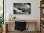 Brooding Cloud Field landscape canvas print on the wall of a study