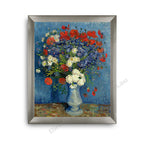 Cornflowers and Poppies Modern Flat Silver