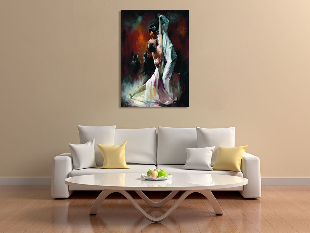 Couple Dancing Tango Wall Art Print on the wall