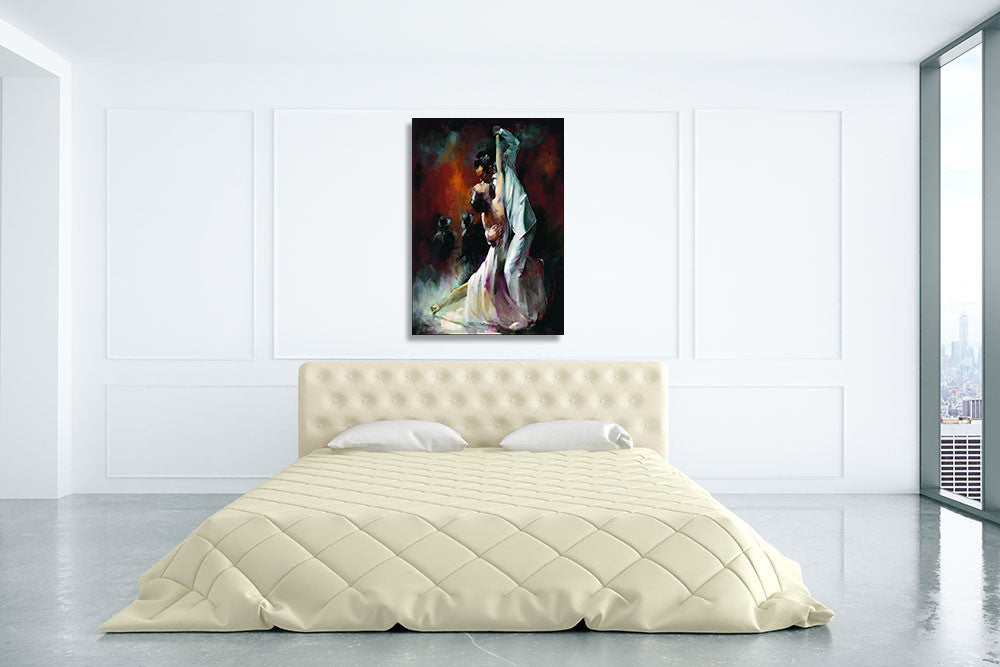 Couple Dancing Tango Wall Art Print on the wall