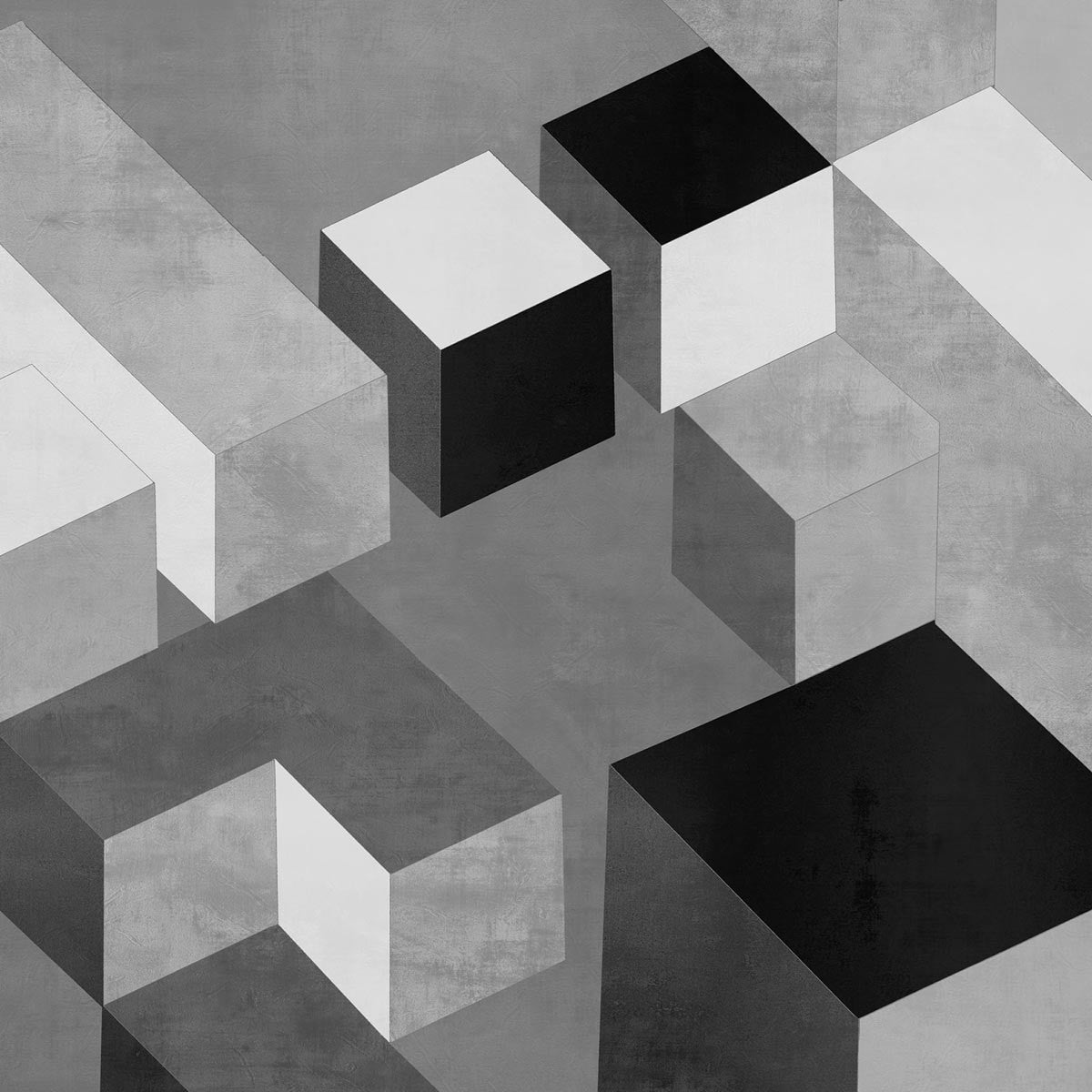 Cubic in Grey II Wall Art Print