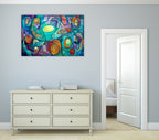 Cubism Abstract Wall Art Print on the wall