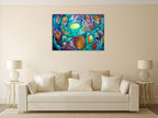 Cubism Abstract Wall Art Print on the wall