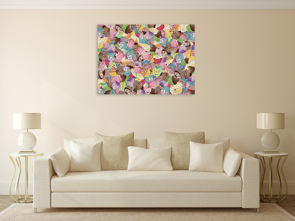 Cupcake Mania Wall Art Print on the wall
