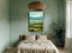 Sage Meadow Ridge landscape canvas print on the wall of a bedroom