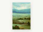 Sage Meadow Ridge, green valley mountain landscape painting, landscape canvas wall art print, front view