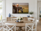 Quiet Rest at Dusk animal canvas print on the wall of a Hamptons dining room