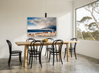 Winter Horse Muster landscape canvas print on the wall of a dining room