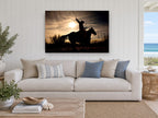 Lasso at Sundown landscape canvas print on the wall of a beach house living room