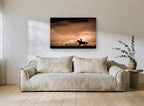 Storm Rider at Dusk landscape canvas print on the wall of a living room