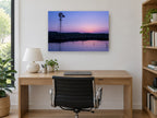 Violet Pond Windmill landscape canvas print on the wall of a study