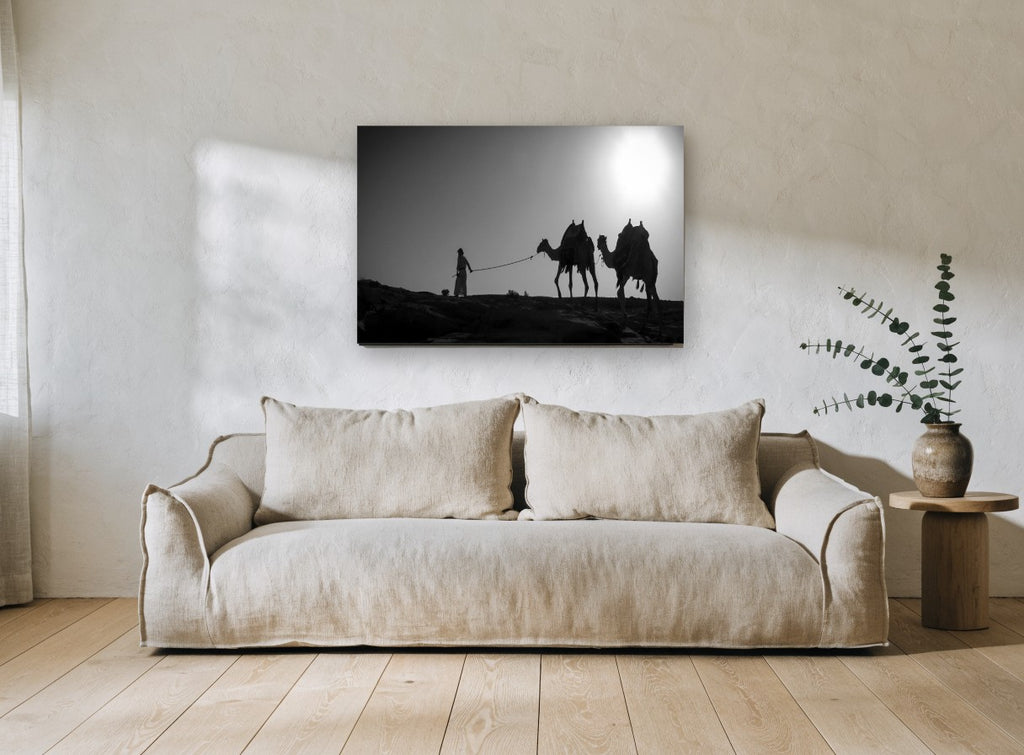 Ridge Line Caravan landscape canvas print on the wall of a living room