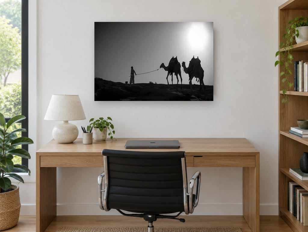 Ridge Line Caravan landscape canvas print on the wall of a study