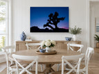 Joshua Tree Dusk landscape canvas print on the wall of a Hamptons dining room