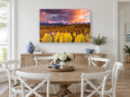 Aspen Gold Ridge landscape canvas print on the wall of a Hamptons dining room