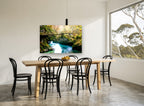 Turquoise Gorge Footbridge landscape canvas print on the wall of a dining room