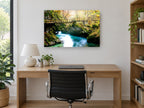 Turquoise Gorge Footbridge landscape canvas print on the wall of a study