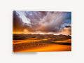Storm Over Glowing Dunes, desert dunes storm sunset photograph, landscape canvas wall art print ready to hang