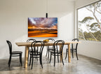 Storm Over Glowing Dunes landscape canvas print on the wall of a dining room