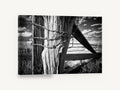 Weathered Fence Post, black and white fence post photograph, landscape canvas wall art print ready to hang