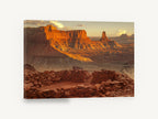 Sandstone Ruins at Dusk, desert canyon ruins sunset photograph, landscape canvas wall art print ready to hang
