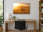 Golden Hour Rider landscape canvas print on the wall of a study