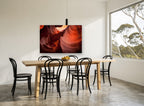 Crimson Ripple Canyon Chamber landscape canvas print on the wall of a dining room