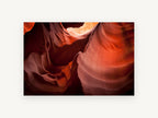 Crimson Ripple Canyon Chamber, red sandstone slot canyon photograph, landscape canvas wall art print, front view