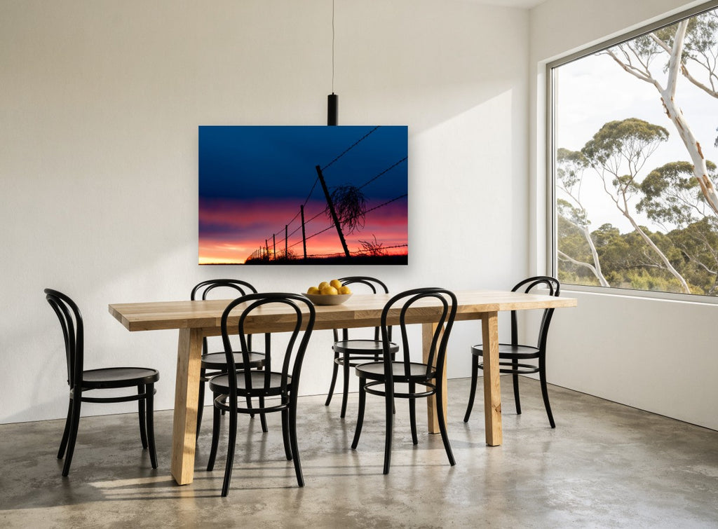 Tumbleweed at Dusk landscape canvas print on the wall of a dining room