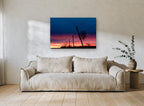 Tumbleweed at Dusk landscape canvas print on the wall of a living room