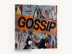 Gossip Pop Collage, retro pop art gossip comic, stretched canvas wall art print ready to hang