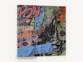 Pow Wow Collage, retro pop art comic collage, stretched canvas wall art print ready to hang