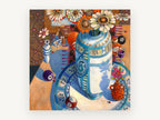 Daisies and Billiard Balls, floral canvas wall art print, front view