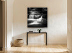 Silk Steps Cascade landscape canvas print on the wall of a hallway